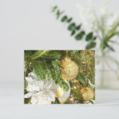 Zilver en gouden kerstboom I-feestdag Feestdagenkaart (Staand voorkant)