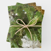 Zilver en gouden kerstboom I-feestdag Inpakpapier Vel (In situ)