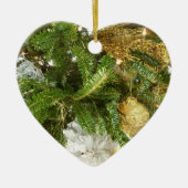 Zilver en gouden kerstboom I-feestdag Keramisch Ornament (Voorkant)