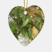 Zilver en gouden kerstboom I-feestdag Keramisch Ornament (Links)