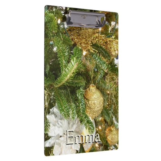 Zilver en gouden kerstboom I-feestdag Klembord (Rechts)