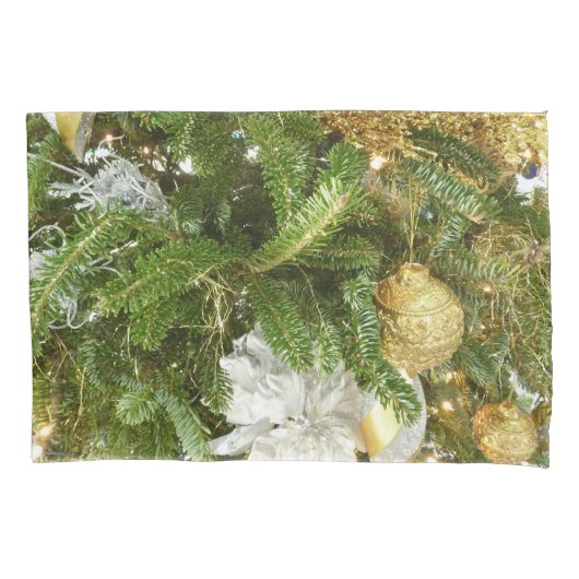 Zilver en gouden kerstboom I-feestdag Kussensloop (Voorkant)