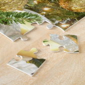 Zilver en gouden kerstboom I-feestdag Legpuzzel (Zijkant)