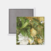 Zilver en gouden kerstboom I-feestdag Magneet (Voorkant / Achterkant)