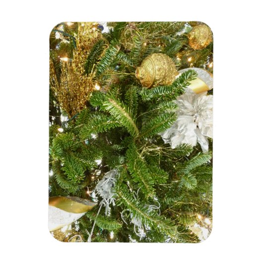 Zilver en gouden kerstboom I-feestdag Magneet (Verticaal)