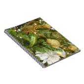 Zilver en gouden kerstboom I-feestdag Notitieboek (Rechterzijde)