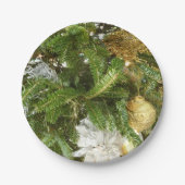 Zilver en gouden kerstboom I-feestdag Papieren Bordje (Voorkant)