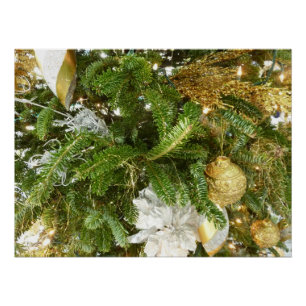 Zilver en gouden kerstboom I-feestdag Perfect Poster