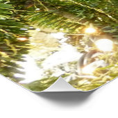 Zilver en gouden kerstboom I-feestdag Perfect Poster (Hoek)