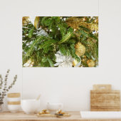 Zilver en gouden kerstboom I-feestdag Poster (Keuken)