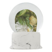 Zilver en gouden kerstboom I-feestdag Sneeuwbol (Achterkant)