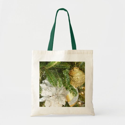 Zilver en gouden kerstboom I-feestdag Tote Bag (Voorkant)
