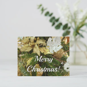 Zilver en gouden kerstboom II-feestdag Briefkaart