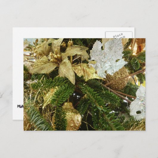 Zilver en gouden kerstboom II-feestdag Feestdagenkaart (Voorkant / Achterkant)