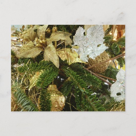 Zilver en gouden kerstboom II-feestdag Feestdagenkaart (Voorkant)