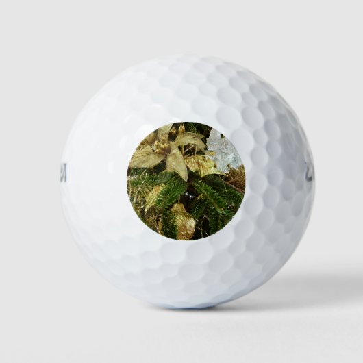Zilver en gouden kerstboom II-feestdag Golfballen (Voorkant)