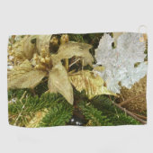 Zilver en gouden kerstboom II-feestdag Golfhanddoek (Horizontaal)