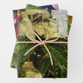 Zilver en gouden kerstboom II-feestdag Inpakpapier Vel (In situ)