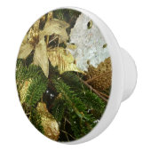 Zilver en gouden kerstboom II-feestdag Keramische Knop (Rechts)