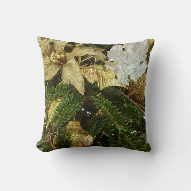 Zilver en gouden kerstboom II-feestdag Kussen (Voorkant)
