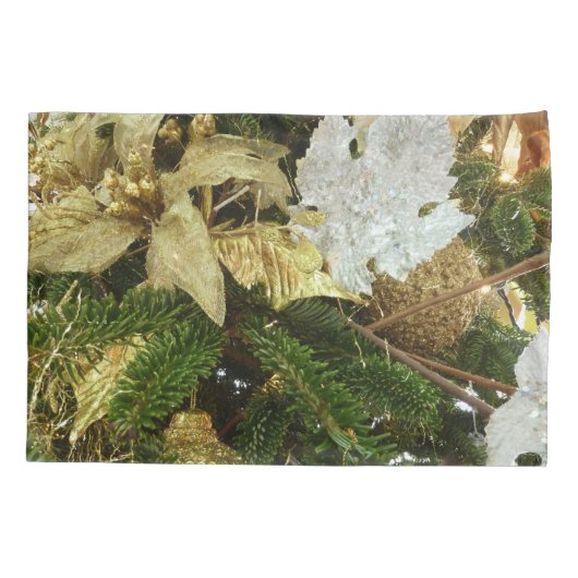 Zilver en gouden kerstboom II-feestdag Kussensloop (Achterkant)