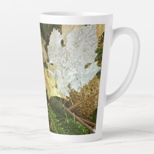 Zilver en gouden kerstboom II-feestdag Latte Mok (Rechts)