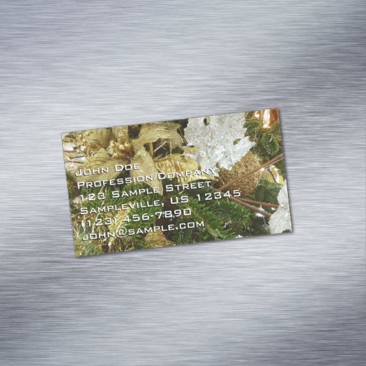 Zilver en gouden kerstboom II-feestdag Magnetisch Visitekaartje (Voorbeeld)