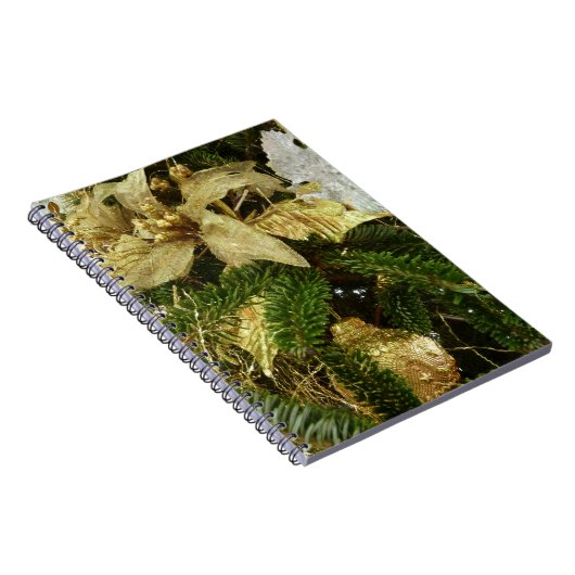 Zilver en gouden kerstboom II-feestdag Notitieboek (Rechterzijde)