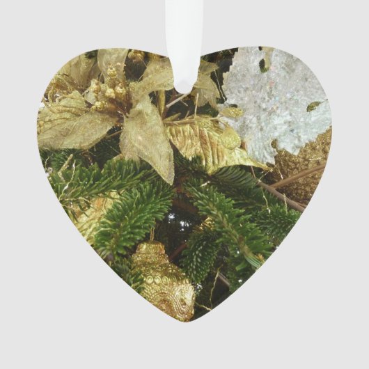 Zilver en gouden kerstboom II-feestdag Ornament (voorkant)