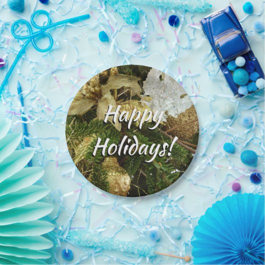 Zilver en gouden kerstboom II-feestdag Papieren Bordje (Feest)