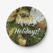 Zilver en gouden kerstboom II-feestdag Papieren Bordje (Voorkant)