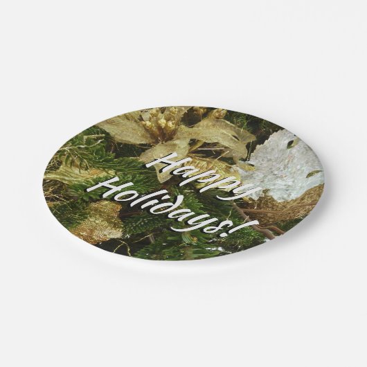 Zilver en gouden kerstboom II-feestdag Papieren Bordje (Gekanteld)