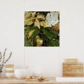 Zilver en gouden kerstboom II-feestdag Poster (Keuken)