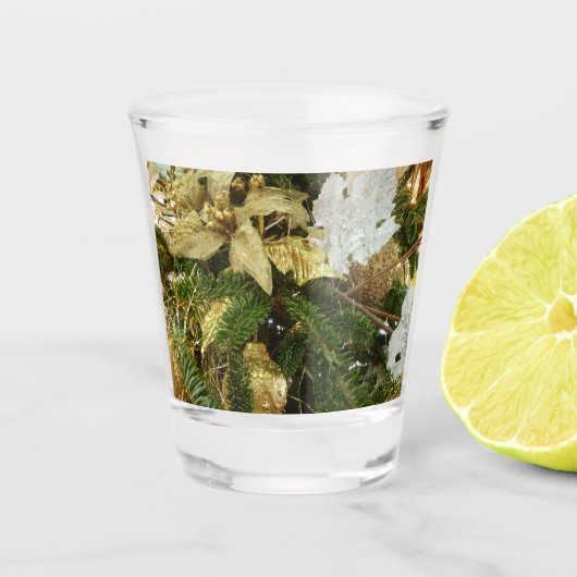 Zilver en gouden kerstboom II-feestdag Shot Glas (Voorkant)