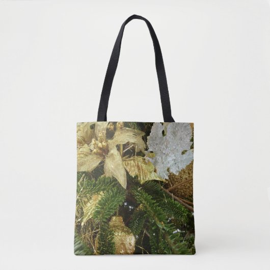 Zilver en gouden kerstboom II-feestdag Tote Bag (Voorkant)