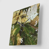 Zilver en gouden kerstboom II-feestdag Vierkante Klok (Hoek)