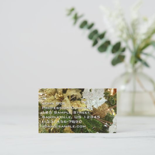 Zilver en gouden kerstboom II-feestdag Visitekaartje (Staand voorkant)