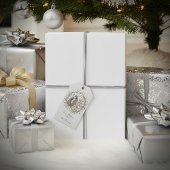 Zilver en gouden kerststal Kerstmis Cadeaulabel