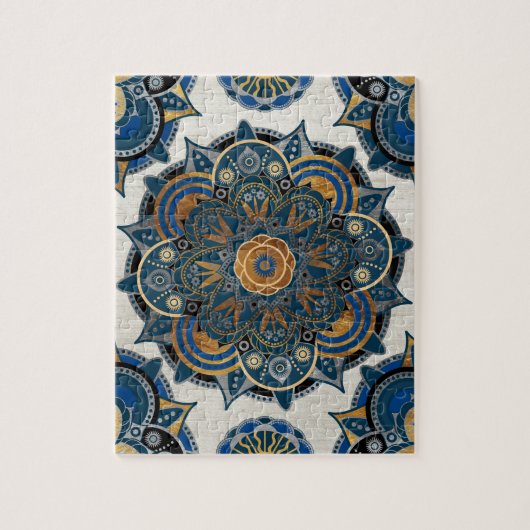 Zilver en gouden mandala legpuzzel (Verticaal)