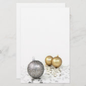 Zilver en gouden Ornamenten en sterren Briefpapier (Voorkant / Achterkant)