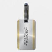 Zilver- en goudgeometrisch ontwerp bagagelabel (Achterkant verticaal)