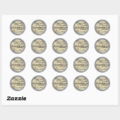 Zilver- en goudglitter Home Made Homemade Text Ronde Sticker (Vel)