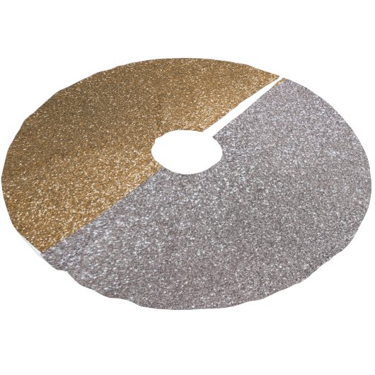 Zilver en goudglitter kerstboom rok (Gekanteld)