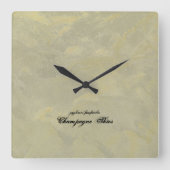 Zilver en goudmetaalgif vierkante klok (Voorkant)