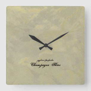 Zilver en goudmetaalgif vierkante klok