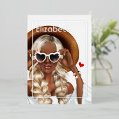 Zilver- en goudzomerfeest folie uitnodiging (Staand Voorkant)