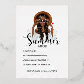 Zilver- en goudzomerfeest folie uitnodiging (Achterkant)