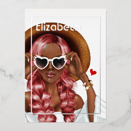 Zilver en goudzomervakantie Folie Folie Uitnodiging