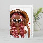 Zilver en goudzomervakantie Folie Uitnodiging (Staand Voorkant)