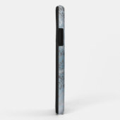 Zilver en grijs/blauw damast Case-Mate iPhone case (Achterkant/rechts)